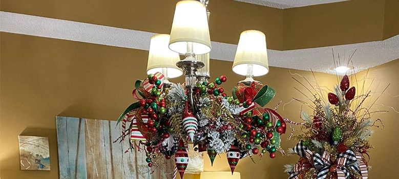How to Decorate a Chandelier with Ribbon