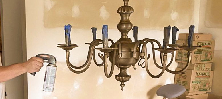 How To Paint A Brass Chandelier Without Taking It Down