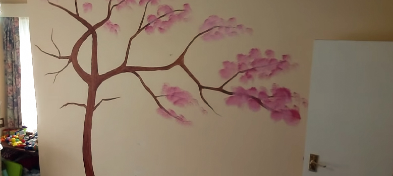 How To Paint A Tree On A Wall Corner