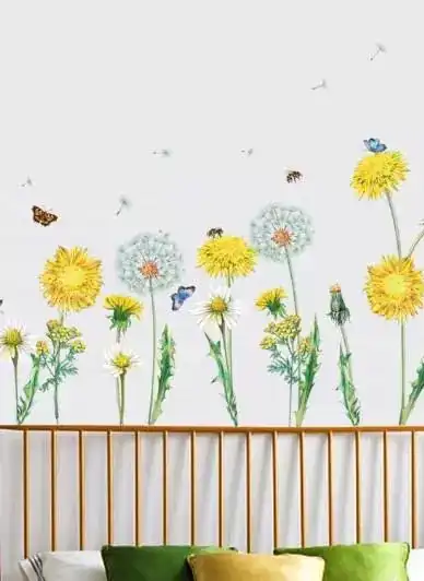 Dandelion Chrysanthemum Wall Stickers for Bedroom