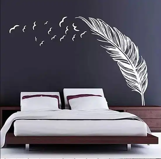 Feather Wall Stickers for Bedroom
