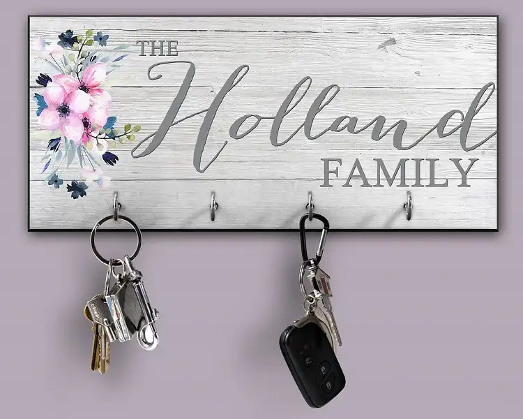 Personalized Key Holder with a rustic Touch for Your Wall