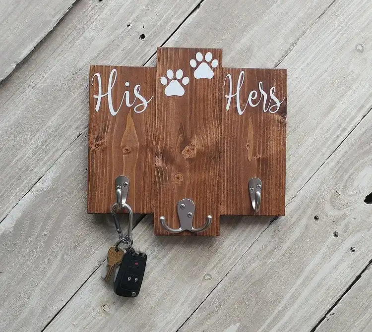 Wooden and Dog Leash Key Holder for Your Wall
