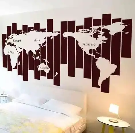 World Map Wall Stickers for Bedroom